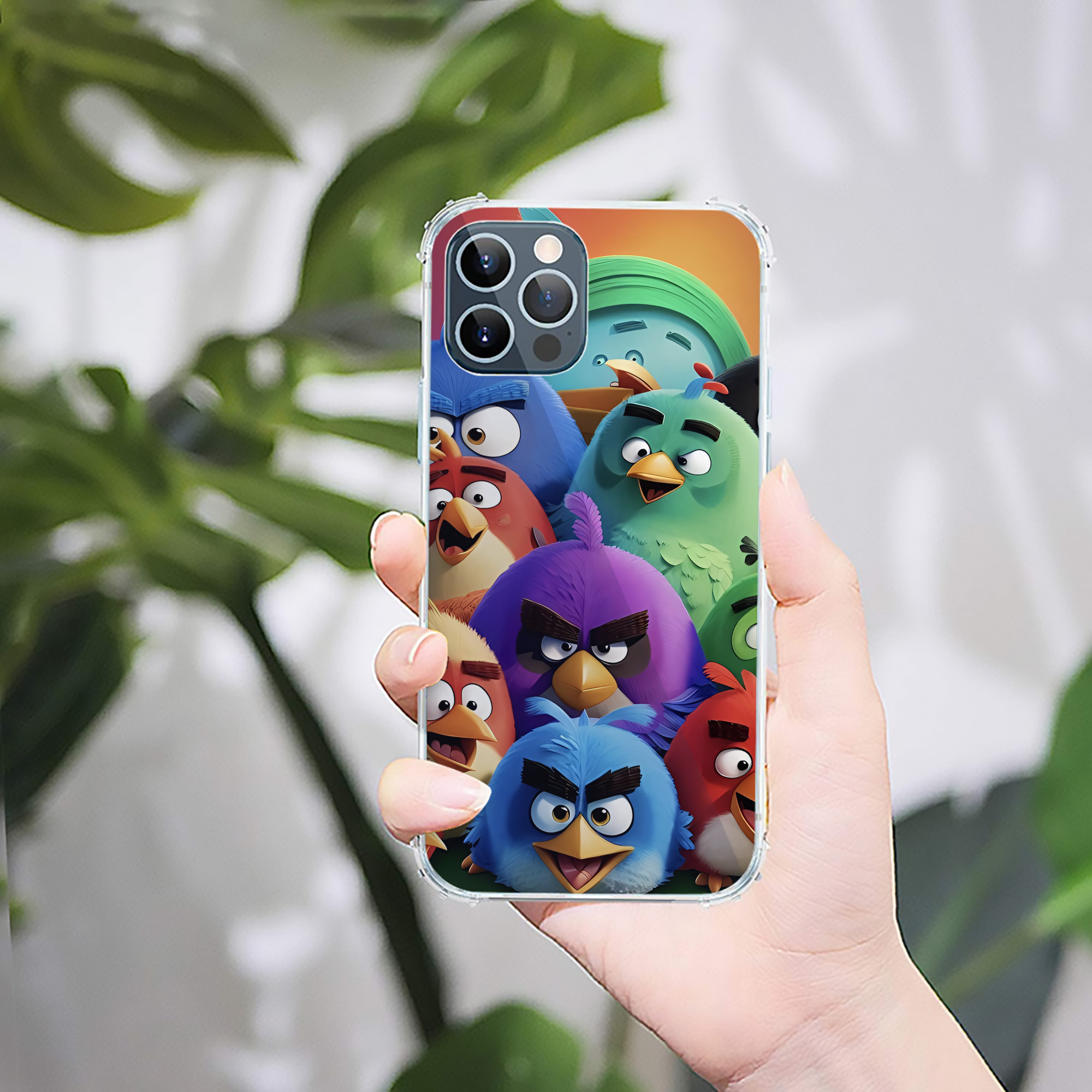 （画像用） Angry Birds アングリーバード 【iPhone 12シリーズ対応】透明スマホケース（クリアソフトケース）